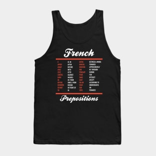 French Prepositions Tank Top